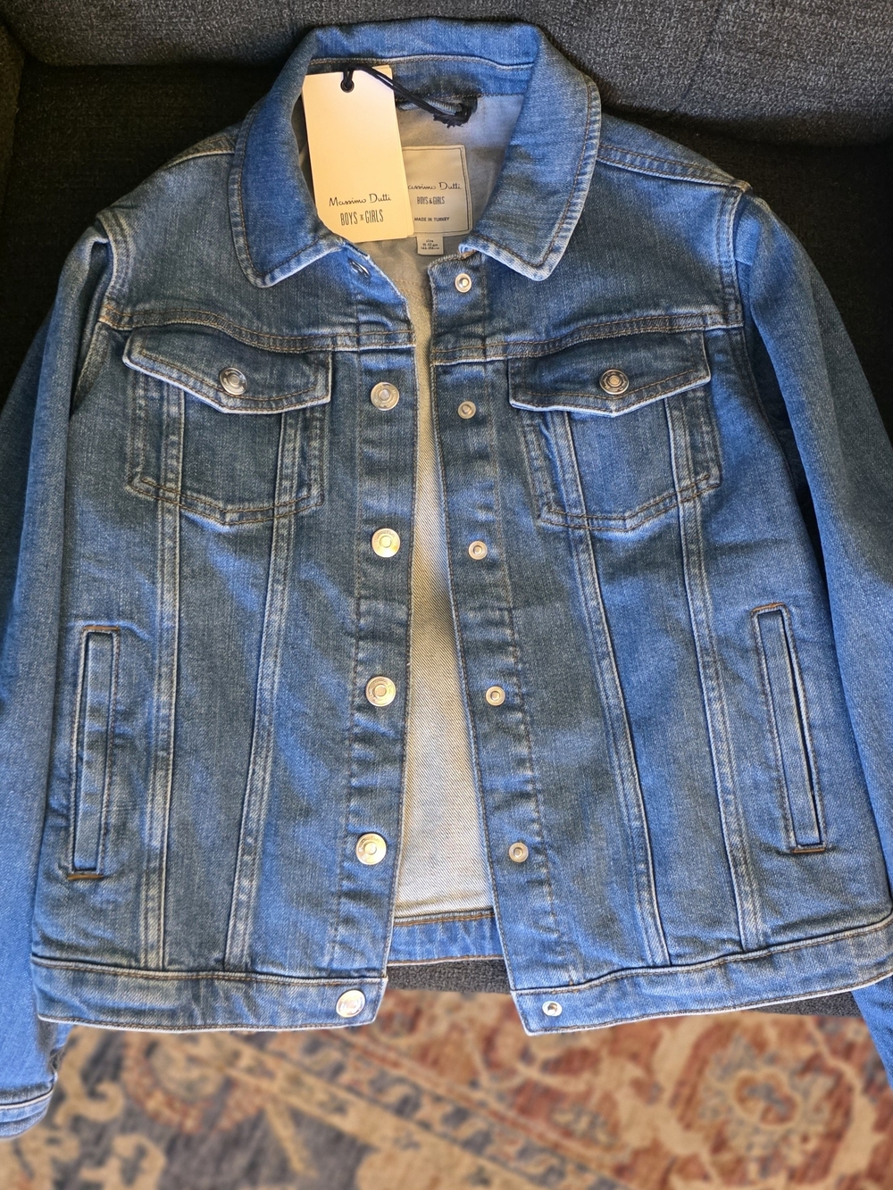 Massimo Dutti Boys & Girls Denim Jean Jacket in Blue